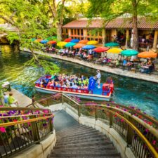 san antonio river walk and barge