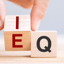multiple intelligences, iStock image of hand changing wooden cube block from IQ to EQ, balance between intelligence quotient and emotional intelligence concepts