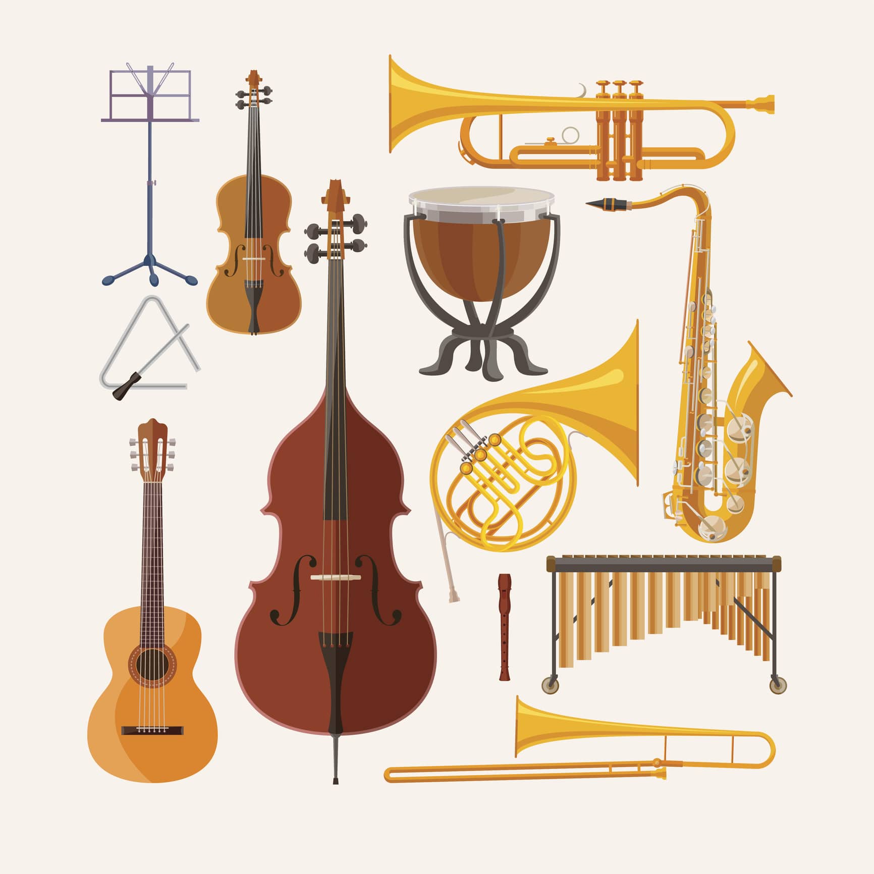 Various instruments for music