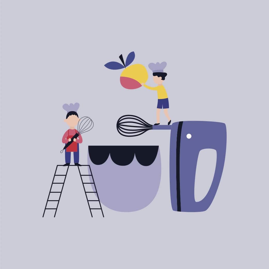 Kids cooking in the kitchen