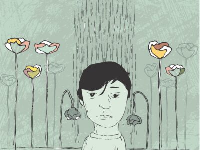 Boy after a traumatic situation with trauma and ptsd