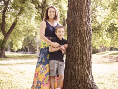 Lindsey Garner with son outside, photo by Nick Prendergast