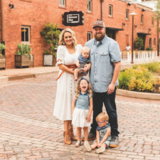 The Biscuit Bar owners, Janie and Jake Burkett, with their children.