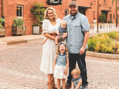The Biscuit Bar owners, Janie and Jake Burkett, with their children.