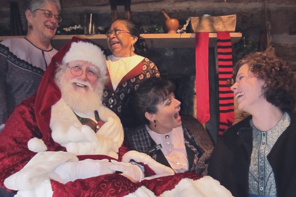 Log Cabin Village Interpreters with Santa