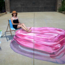 Jan Riggins, chalk art