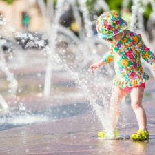 interactive fountain at Fairview Town Center