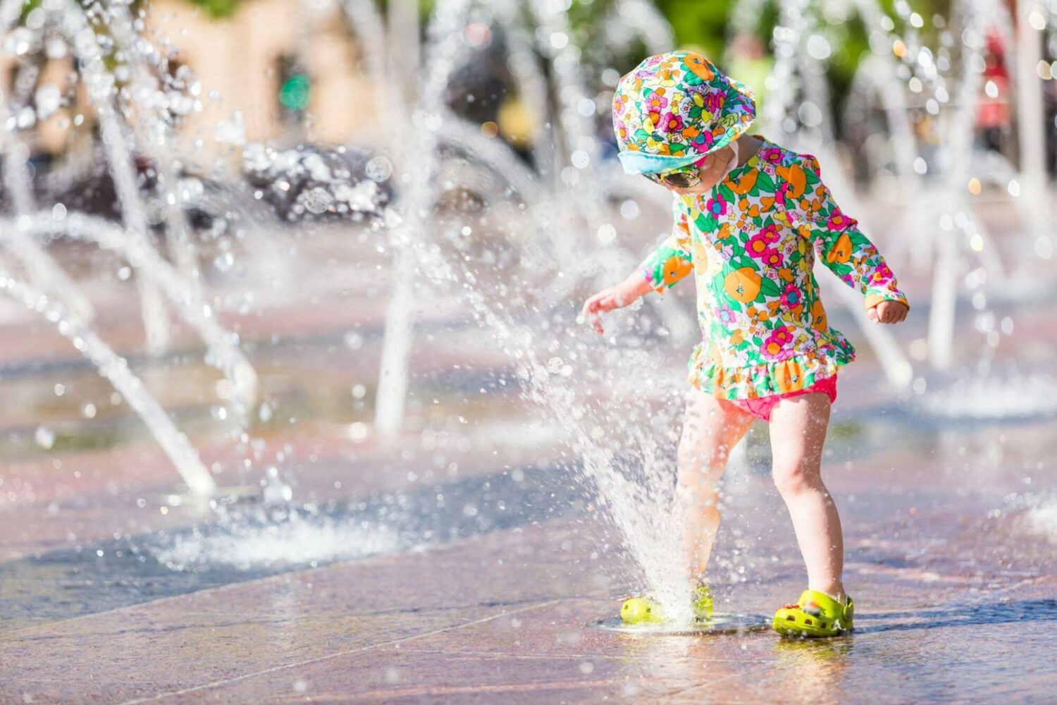 interactive fountain at Fairview Town Center