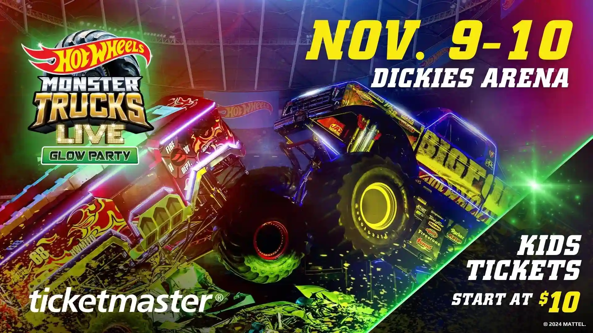 Hot Wheels Monster Trucks Live Glow Party - DFWChild - Hot Wheels Monster Truck Glow Party 2024