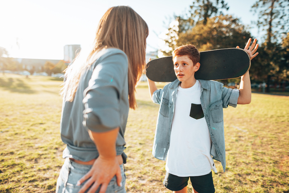 iStock image of mother arguing with the son; advice column on how to get your child to stop interrupting you