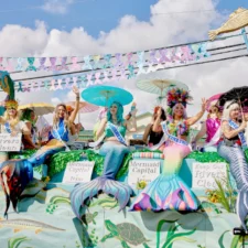 Float at Mermaid Promenade and Downtown Street Faire, photo courtesy of Mermaid Society of Texas 