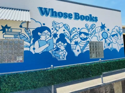 mural at Whose Books, photo courtesy Whose Books