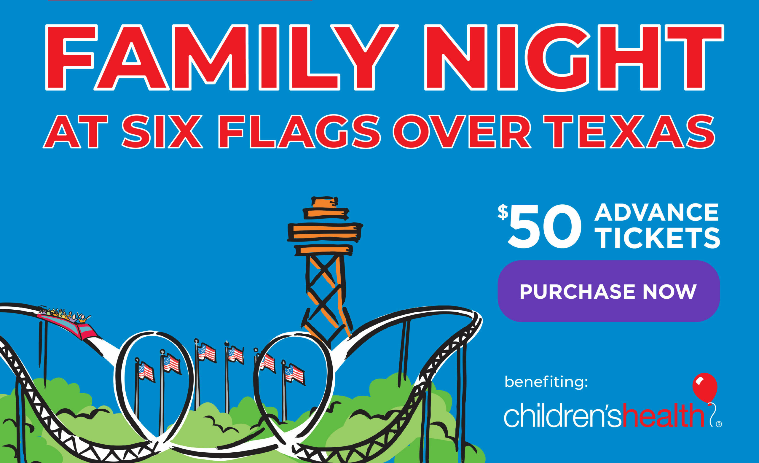 Children's Health Family Night at Six Flags Over Texas