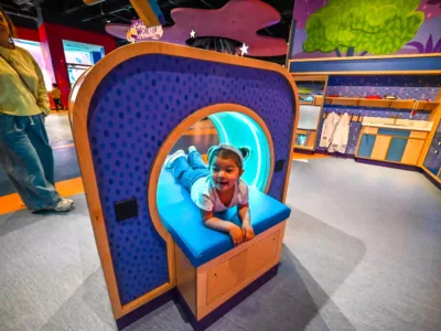 child playing inside the new TCU Children's Gallery, photo courtesy Fort Worth Museum of Science and History