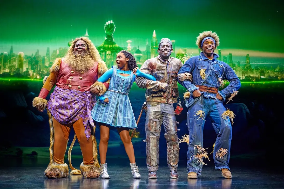 THE WIZ.Kyle Ramar Freeman as Lion, Nichelle Lewis as Dorothy, Phillip Johnson Richardson as Tinman, Avery Wilson as Scarecrow. Photo by Jeremy Daniel, (c) 2023