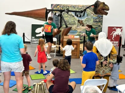 The Dino Story Time at The Dinosaur Company, photo courtesy of Billings Productions, Inc.