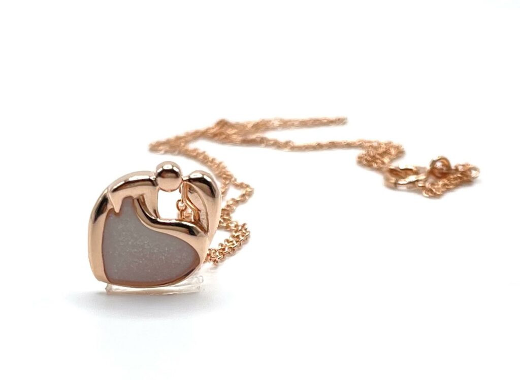 Breastmilk resin jewelry, photo courtesy of The Milky Rose Boutique