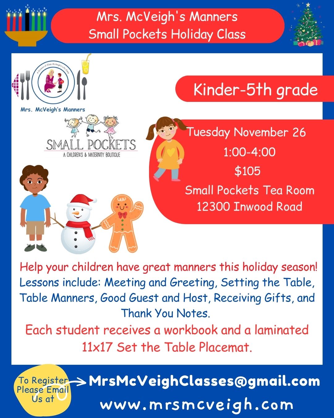 Mrs McVeigh's Holiday Manners Class