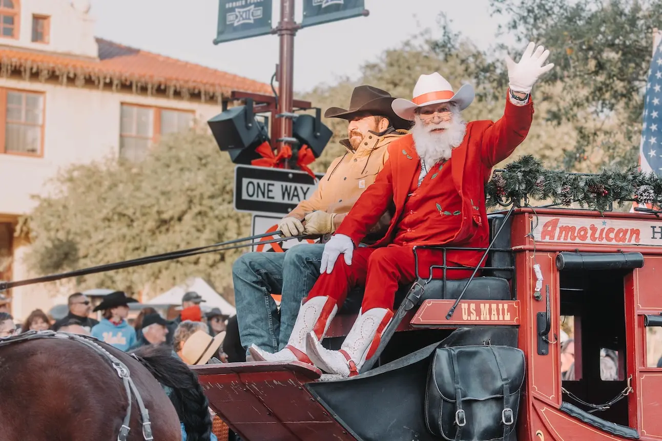 Santa's Grand Arrival Parade in the Stockyards