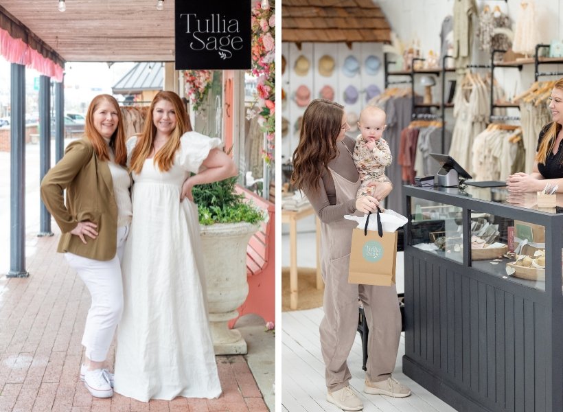 Tullia Sage store with maternity clothing for expecting moms