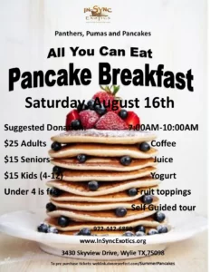 Panthers, Pumas and Pancakes at In-Sync Exotics