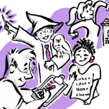 Illustration by Mary Dunn, for humor column Dad Amongst Dudes: The Childcare Questionnaire