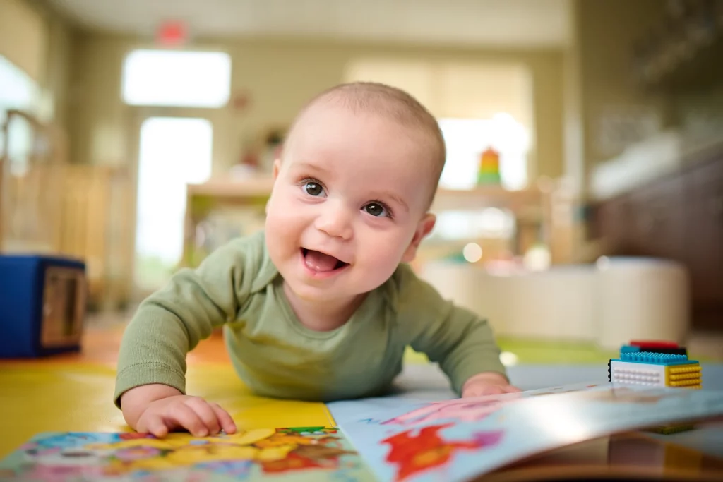 Smiling baby at child care center Primrose Schools