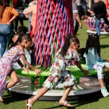 Los Trompos art installation at the Wildflower! festival