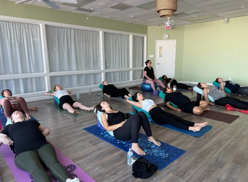 Prenatal yoga classes in and around Dallas, photo courtesy of MoveStudio
