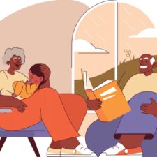 iStock image of grandparents caring for grandchildren, for article on the pros and cons of using your family for child care