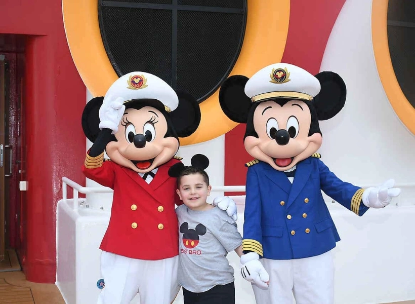 Seven-year-old Max meets Minnie and Mickey aboard the Disney Magic cruise ship