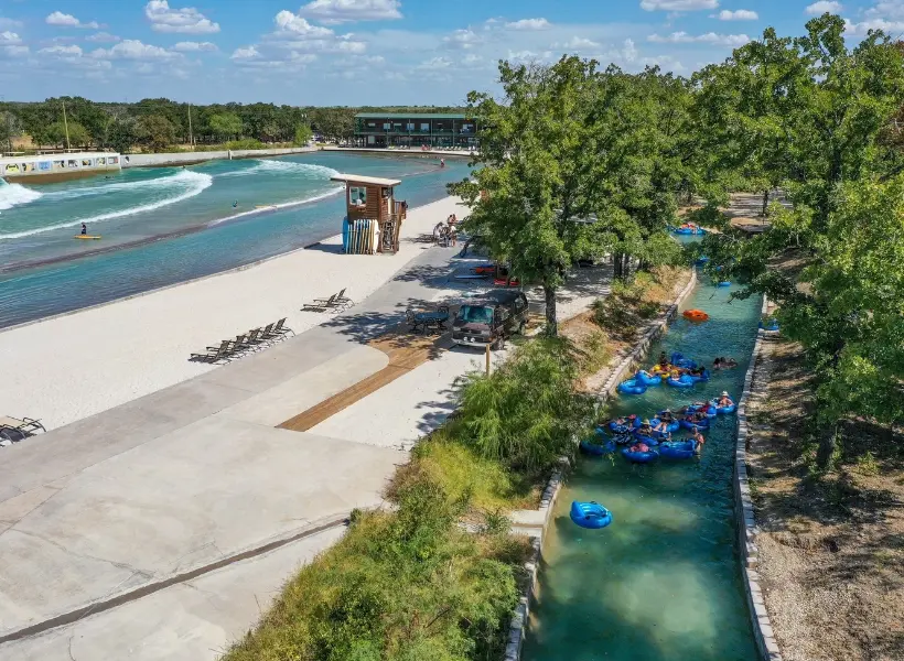 Waco Surf, one of the coolest swimming holes in Texas thanks to its Surf Lagoon, slides and lazy river