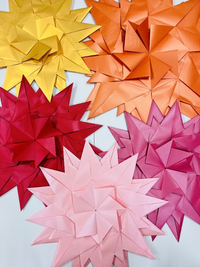 Paper for Walk origami installation at Galleria Dallas