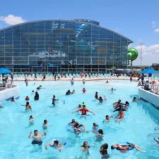 The outdoor wave pool at Epic Waters Indoor Waterpark in Grand Prairie