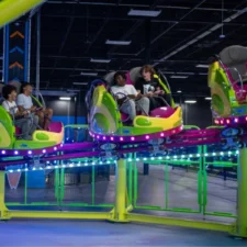 Cowabunga Coaster, also called the Twist-N-Shout, at Malibu Jack's indoor theme park in North Richland Hills