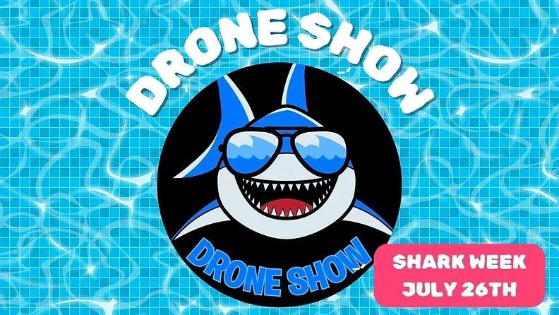 Graphic for Shark-Themed Drone Show at NRH2O Family Water Park