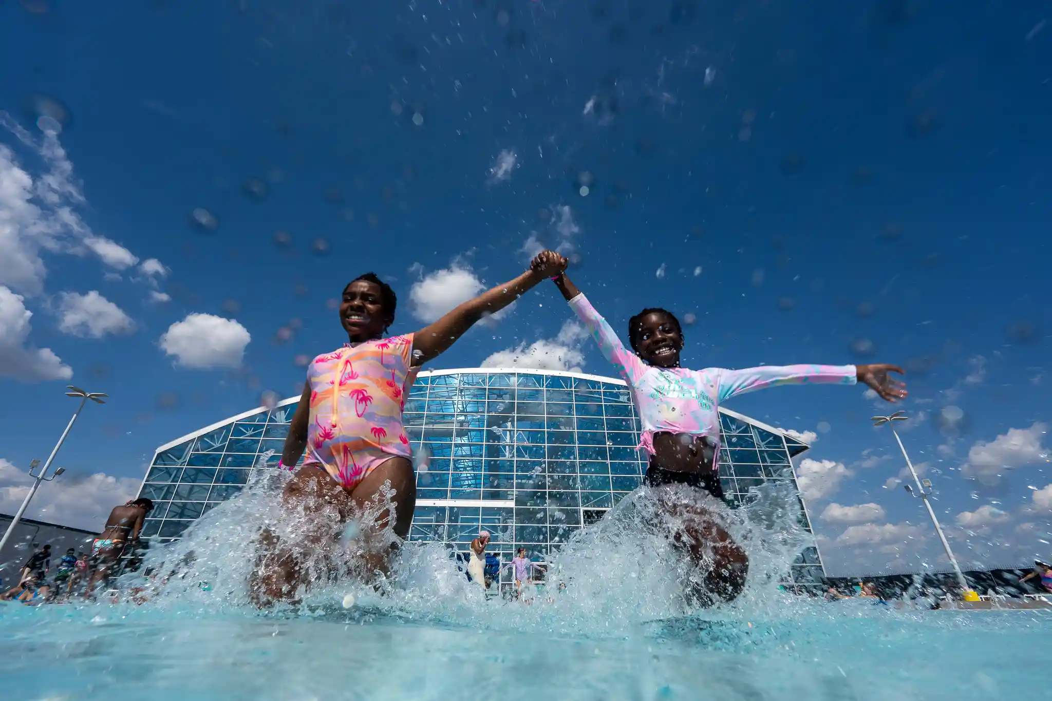 Outdoor wave pool at Epic Waters Indoor Waterpark in Grand Prairie