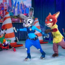 Live action characters Judy Hopps and Nick Wilde from Zootopia performing in Disney on Ice