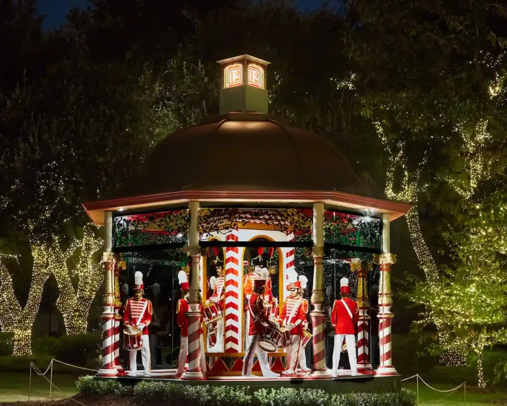 The 12 Days of Christmas Gazebos, during Holiday at the Arboretum, photo courtesy Dallas Arboretum