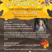 Leaf Your Art exhibit by Anna Brindley, on display at Texas Discovery Gardens