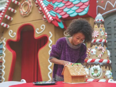 Gingerbread Decorating Corner at Gaylord Texan Resort in Grapevine, offered during Gaylord's ICE! Christmas festival