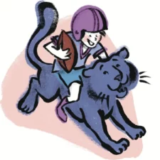 DFWChild's humor columnist Josh Farnsworth's musings over his son's football obsession, Illustration by Mary Dunn