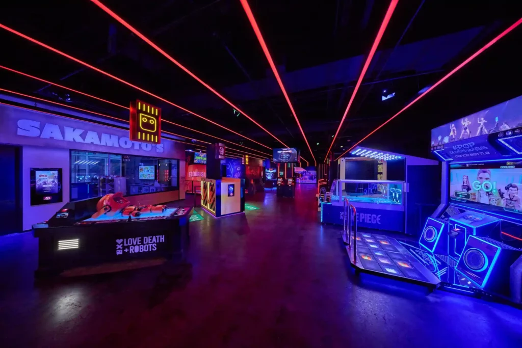 Netflix Replay arcade room, at Netflix House Dallas