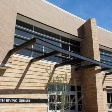 exterior view of the South Irving Library in Irving, Texas
