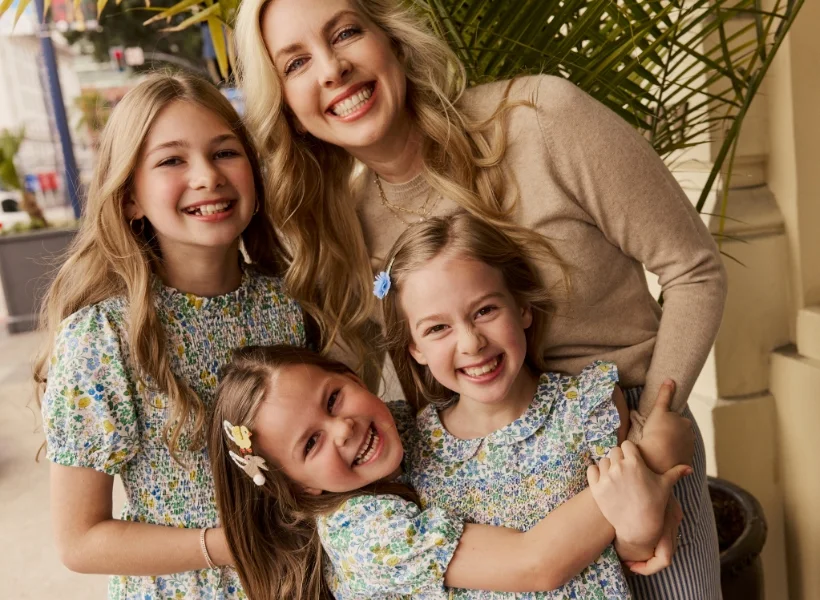 Dallas mom and GrowHappy cofounder Stephanie Wibom with her three daughters