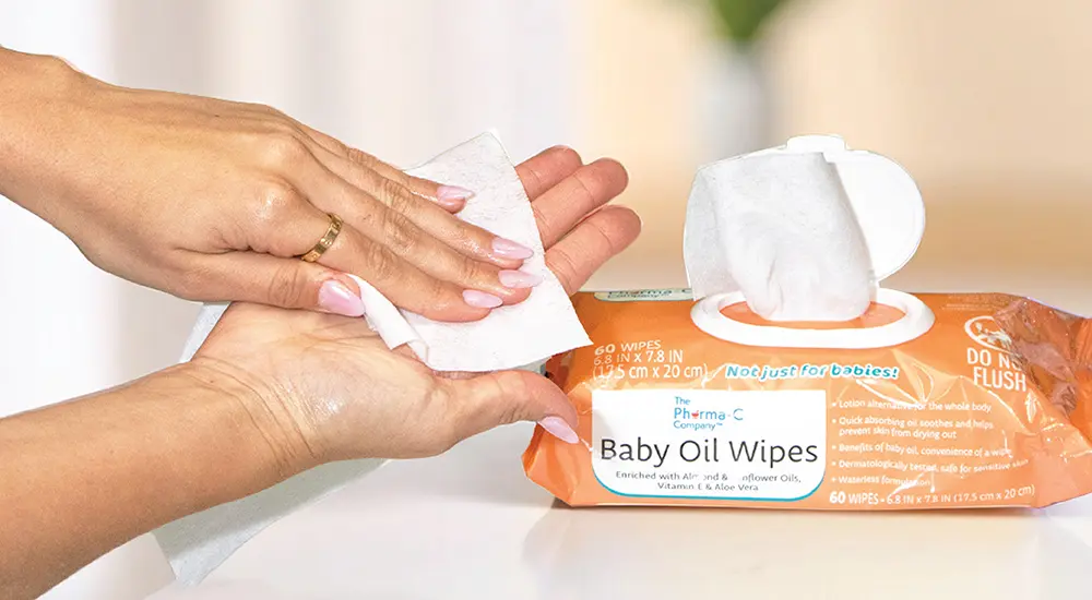 baby oil wipes